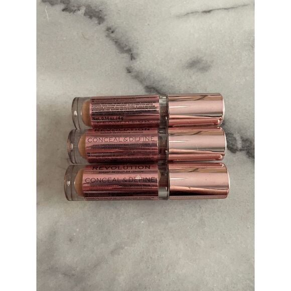 Revolution Conceal and Define Full Coverage Concealer Contour Shade C12 Lot of 3 - Picture 1 of 2